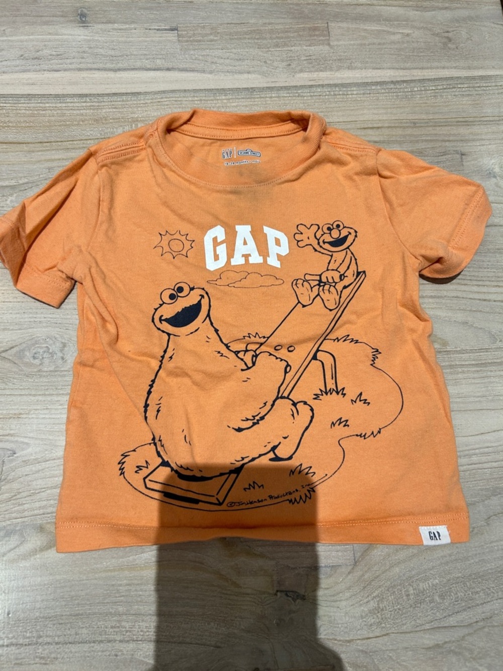 GAP Orange Sesame Street Elmo & Cookie Monster Graphic Tee